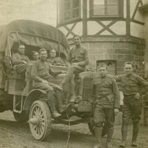 Steele, Frederick C_ - Liberty Truck WWI 3rd_Division_soldiers,_France_with_Liberty_truck.jpg
