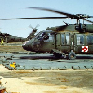 Operation Desert Storm UH/EH-60's at FARP