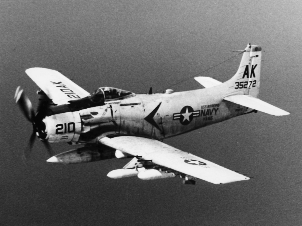 A-1H_Skyraider_of_VA-165_off_Vietnam_in_1966.jpg