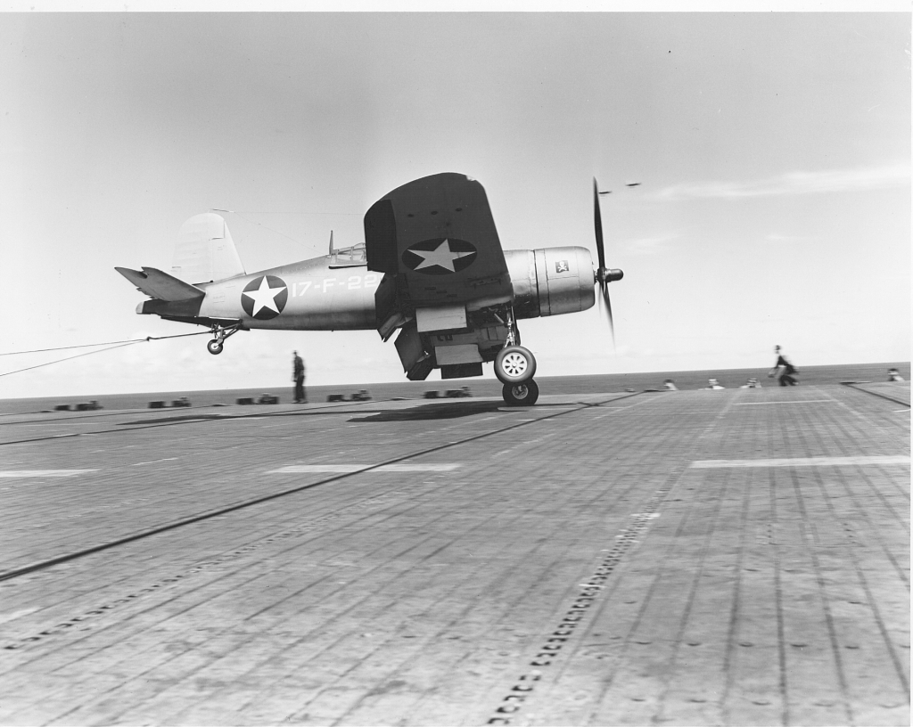 F4U-1CorsairaircraftofVF-17landingonUSSBunkerHill.jpg