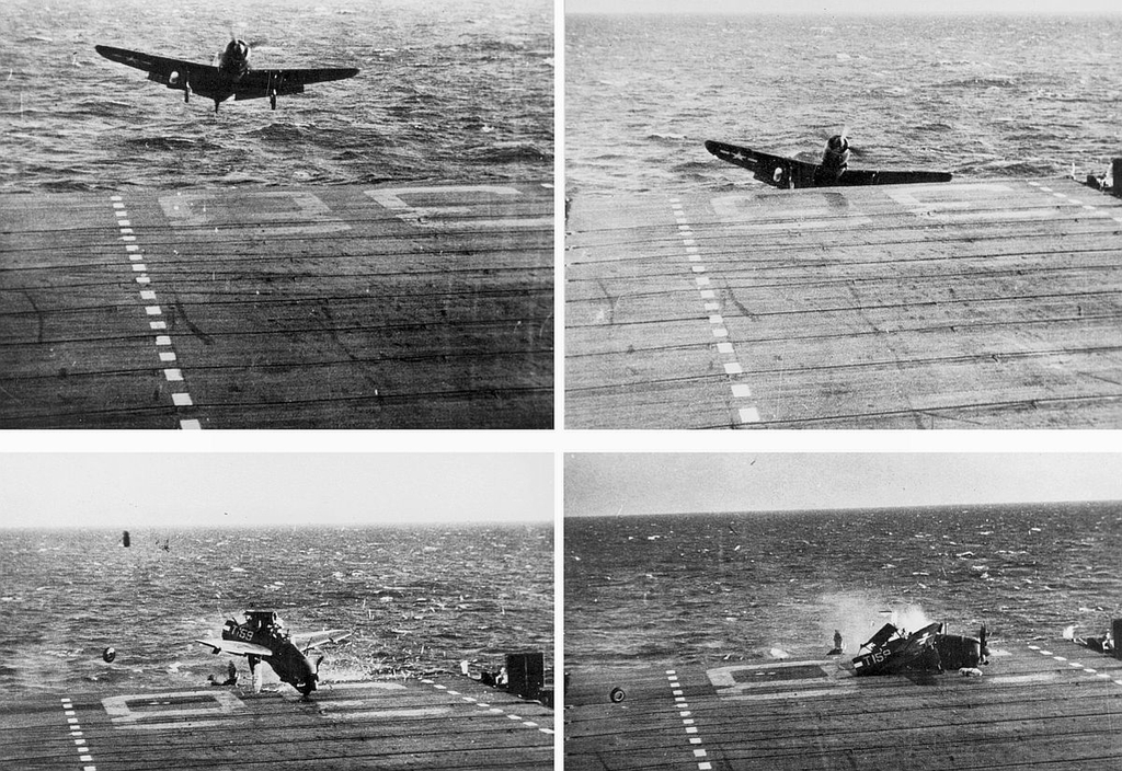 SB2C_ramp_strike_on_USS_Shangri-La.jpg